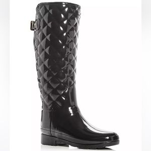 Hunter Refined Quilted Rain Boots Navy NWT